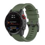 For Garmin Fenix 7 26mm Quick Release Silicone Watch Band(Army Green)