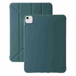 For iPad Air 13 2024 TPU Deformation Flip Leather Tablet Case with Holder(Dark Green)