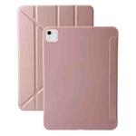 For iPad Air 13 2024 TPU Deformation Flip Leather Tablet Case with Holder(Rose Gold)