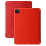 For iPad Pro 11 2024 TPU Deformation Flip Leather Tablet Case with Holder(Red)