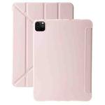 For iPad Pro 11 2024 TPU Deformation Flip Leather Tablet Case with Holder(Light Pink)