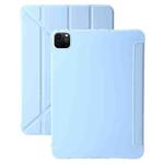 For iPad Pro 11 2024 TPU Deformation Flip Leather Tablet Case with Holder(Sky Blue)