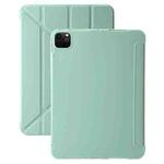 For iPad Pro 11 2024 TPU Deformation Flip Leather Tablet Case with Holder(Mint Green)