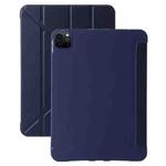 For iPad Pro 13 2024 TPU Deformation Flip Leather Tablet Case with Holder(Dark Blue)