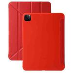 For iPad Pro 13 2024 TPU Deformation Flip Leather Tablet Case with Holder(Red)