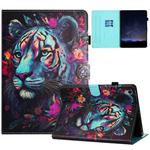 For iPad 10th Gen 10.9 2022 Painted Litchi Leather Sewing Smart Tablet Case(Tiger)