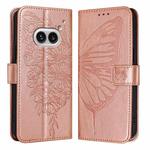 For Nothing Phone 2a Embossed Butterfly Leather Phone Case(Rose Gold)