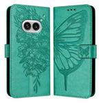 For Nothing Phone 2a Embossed Butterfly Leather Phone Case(Green)