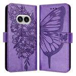 For Nothing Phone 2a Embossed Butterfly Leather Phone Case(Light Purple)