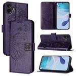 For Nothing CMF Phone 1 Embossed Butterfly Leather Phone Case(Dark Purple)