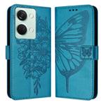 For OnePlus Ace 2V / Nord 3 Embossed Butterfly Leather Phone Case(Blue)