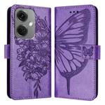For OnePlus Nord CE3 Embossed Butterfly Leather Phone Case(Light Purple)