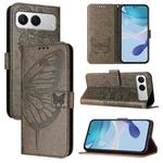 For OnePlus Nord 4 5G Embossed Butterfly Leather Phone Case(Grey)