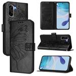 For OnePlus Ace 5 Racing Embossed Butterfly Leather Phone Case(Black)