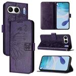 For OnePlus Nord 4 5G Global Embossed Butterfly Leather Phone Case(Dark Purple)