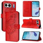 For OnePlus Nord 4 5G Global Embossed Butterfly Leather Phone Case(Red)