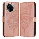 For Realme 11 5G Global / 11X 5G Embossed Butterfly Leather Phone Case(Rose Gold)