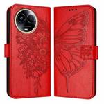 For Realme C67 5G India/Narzo 60x Global Embossed Butterfly Leather Phone Case(Red)