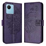 For Realme C30 4G/C30s/Narzo 50i Prime Embossed Butterfly Leather Phone Case(Dark Purple)