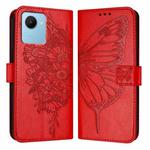 For Realme C30 4G/C30s/Narzo 50i Prime Embossed Butterfly Leather Phone Case(Red)