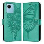 For Realme C30 4G/C30s/Narzo 50i Prime Embossed Butterfly Leather Phone Case(Green)