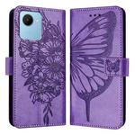 For Realme C30 4G/C30s/Narzo 50i Prime Embossed Butterfly Leather Phone Case(Light Purple)