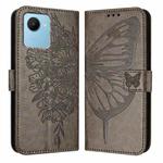 For Realme C30 4G/C30s/Narzo 50i Prime Embossed Butterfly Leather Phone Case(Grey)