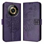 For Realme Narzo 60 Pro Global Embossed Butterfly Leather Phone Case(Dark Purple)