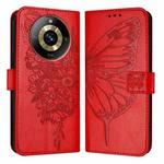 For Realme Narzo 60 Pro Global Embossed Butterfly Leather Phone Case(Red)