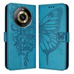 For Realme Narzo 60 Pro Global Embossed Butterfly Leather Phone Case(Blue)