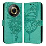 For Realme Narzo 60 Pro Global Embossed Butterfly Leather Phone Case(Green)