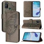 For Realme C17 / 7i Embossed Butterfly Leather Phone Case(Grey)