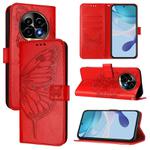 For Realme 13 Pro / 13 Pro+ 5G Embossed Butterfly Leather Phone Case(Red)