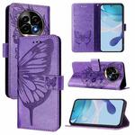 For Realme 13 Pro / 13 Pro+ 5G Embossed Butterfly Leather Phone Case(Light Purple)