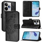 For Realme Neo7 Turbo 5G Embossed Butterfly Leather Phone Case(Black)