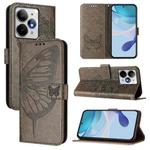 For Realme Neo7 Turbo 5G Embossed Butterfly Leather Phone Case(Grey)