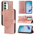 For Realme V70 / 14x Global / C75 5G Embossed Butterfly Leather Phone Case(Rose Gold)