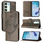 For Realme V70 / 14x Global / C75 5G Embossed Butterfly Leather Phone Case(Grey)