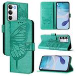 For Realme C71 4G Global Embossed Butterfly Leather Phone Case(Green)