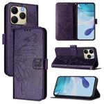 For Realme 15T Global Embossed Butterfly Leather Phone Case(Dark Purple)