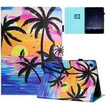 For Samsung Galaxy Tab A9 Painted Litchi Leather Sewing Tablet Case(Coconut Tree)