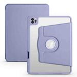 For iPad Air 11 2024 Acrylic 360 Degree Rotation Holder Leather Tablet Case(Lavender Purple)