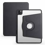 For iPad Pro 13 2024 Acrylic 360 Degree Rotation Holder Leather Tablet Case(Black)