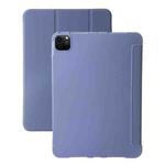 For iPad Pro 13 2024 Three-fold Holder Flip Tablet Leather Case(Purple)