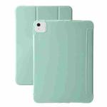 For iPad Air 13 2024 Three-fold Holder Flip Tablet Leather Case(Mint Green)