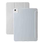 For iPad Air 13 2024 Three-fold Holder Flip Tablet Leather Case(Grey)