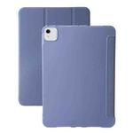 For iPad Air 11 2024 Three-fold Holder Flip Tablet Leather Case(Purple)