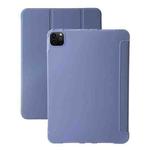 For iPad Pro 11 2024 Three-fold Holder Flip Tablet Leather Case(Purple)