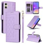 For Samsung Galaxy A05 Diamond Lattice Leather Flip Phone Case(Light Purple)
