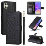 For Samsung Galaxy A05 Diamond Lattice Leather Flip Phone Case(Black)